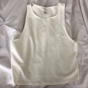 High Neck White Tank Top